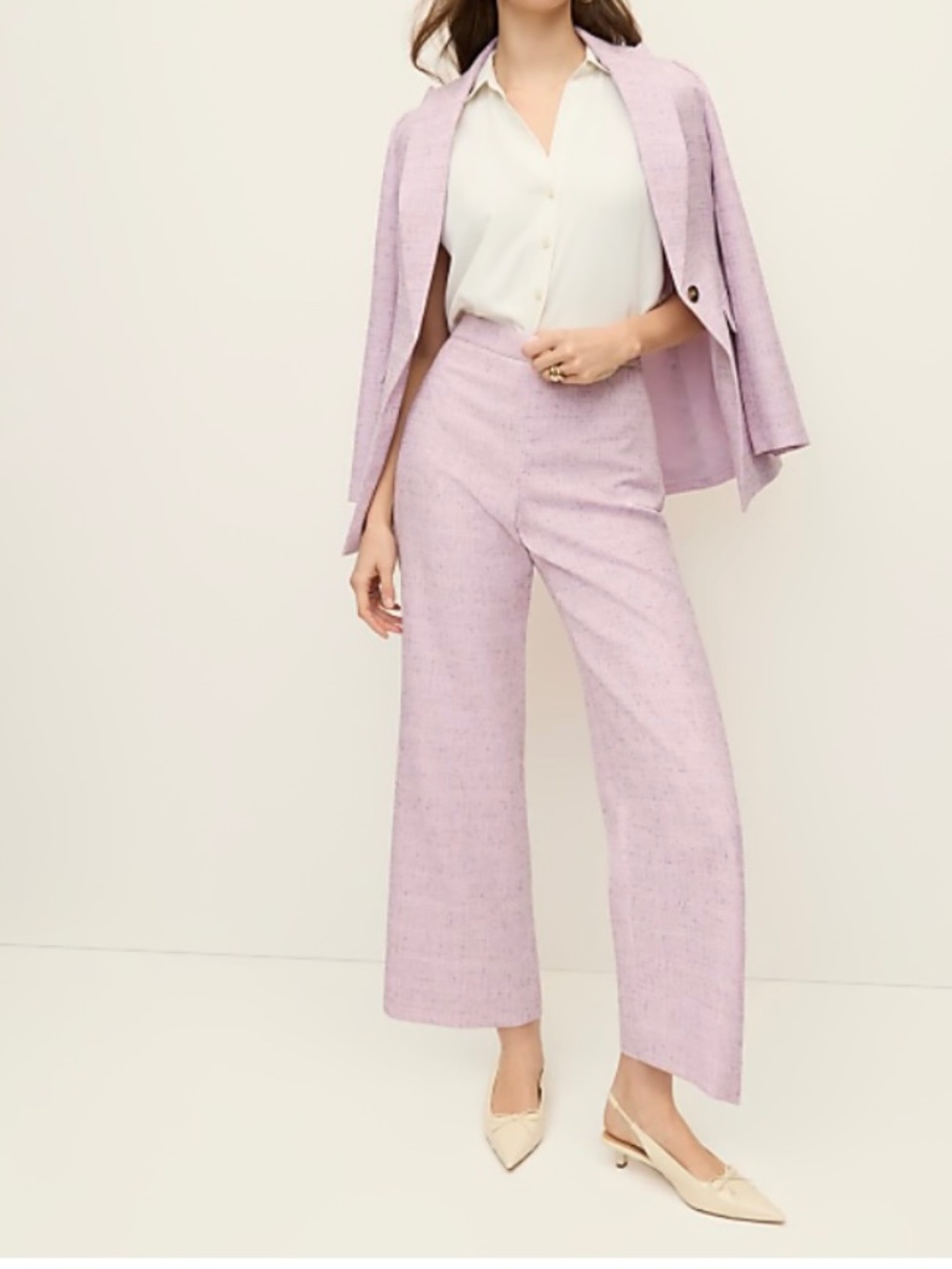 *NWT* Ann Taylor PETITE Side Zip Straight Pant in Tweed - size00P